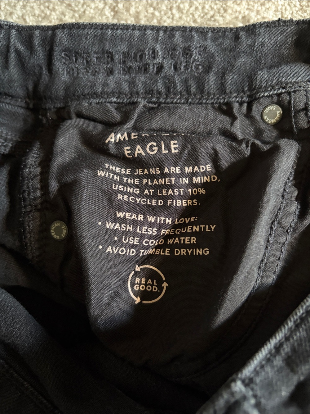 American Eagle Super High Rise Strigid Ultra Wide Leg Women’s Jeans Black size 2 - Picture 4 of 6